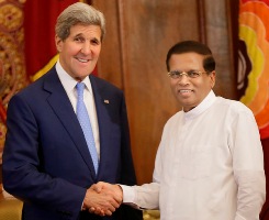 President Maithripala Sirisena meets State Secretary John Kerry