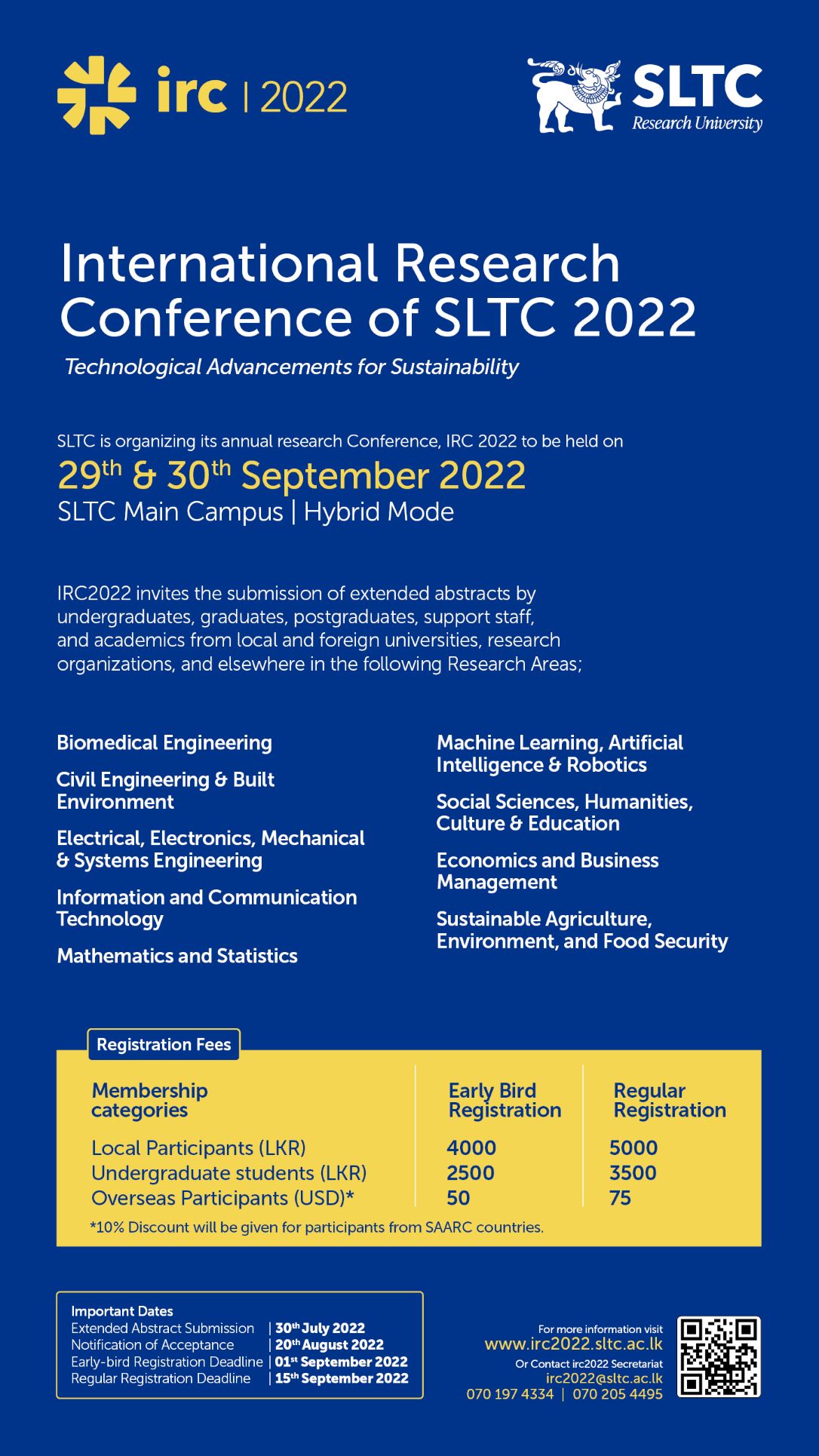 IRC 2022 of the SLTC Research University Brochure r