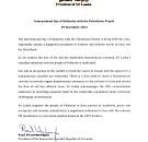 Solidarity with Palestine msg Sri Lanka President