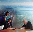 Sri Lanka‘s Permanent Representative to the UN in Geneva Ambassador Ravinatha Aryasinha and the Director General of CERN, Mr. Rolf-Dieter Heurer,  signed an “Expression of Interest’ (EOI) Agreement to begin cooperation between CERN and the scientific community in Sri Lanka, on Thursday, 25 June 2015 at the CERN Headquarters in Geneva. Dr. Rüdiger Voss, Head of International Relations CERN, Mrs. Samantha Jayasuriya, Deputy Permanent Representative and Ms. Dilini Gunasekera, Second Secretary of the Sri Lanka Permanent Mission, were associated in the ceremony.