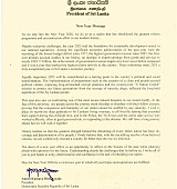 new year message english PRESIDENT